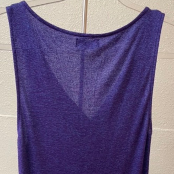 Michael Stars Knotted neckline sleeveless top in shimmer Purple - Picture 4 of 6